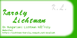 karoly lichtman business card